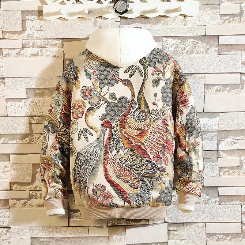 Long Sleeve Casual Streetwear Jacket with Front Closure and Pockets