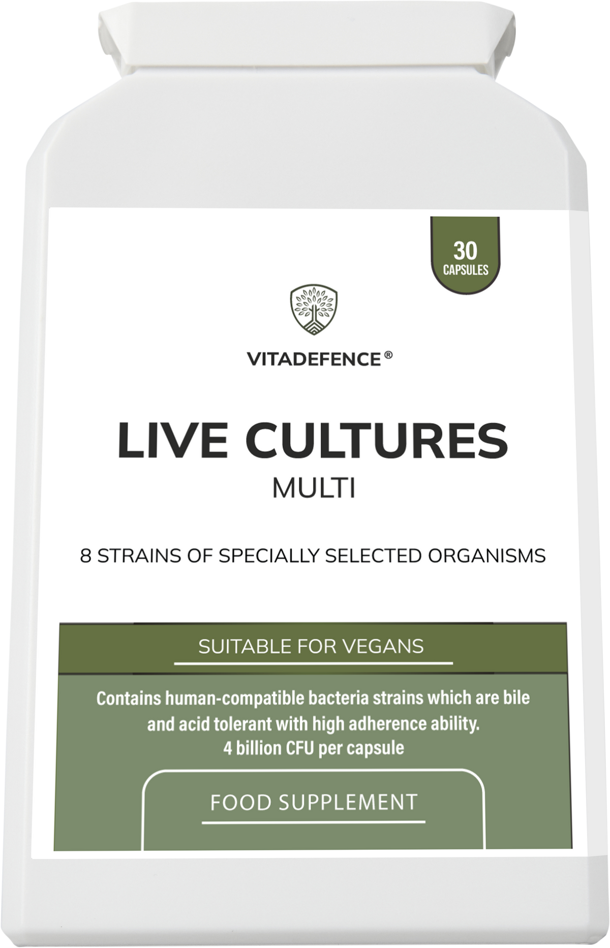 Live Cultures Multi | 8 Strains, 4 Billion CFU – 30 Capsules