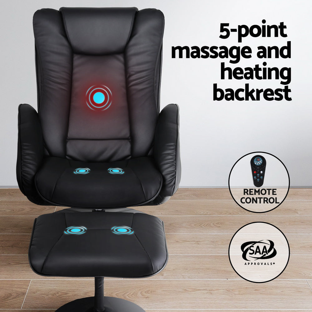 NNEDSZ Recliner Chair Electric Heated Massage Chairs Faux Leather Cobble