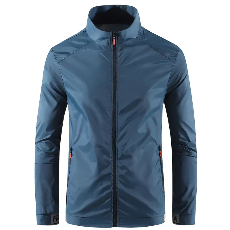 Collared Long Sleeve Full Zip Outdoor Hiking Jacket with Pockets