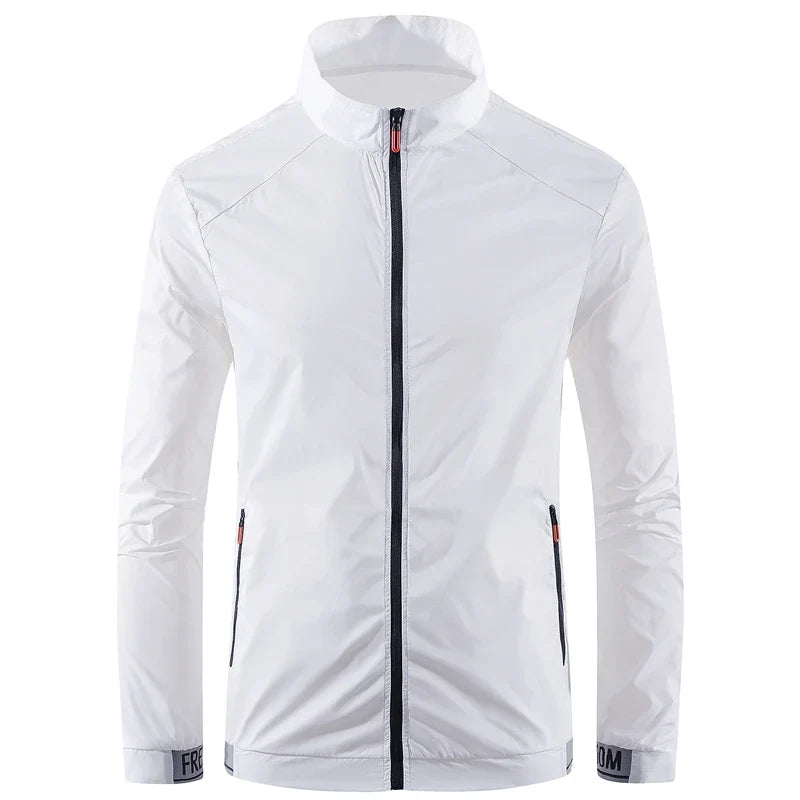 Collared Long Sleeve Full Zip Outdoor Hiking Jacket with Pockets