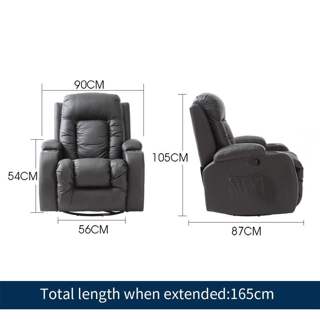 Levede Massage Sofa Chair Recliner 360