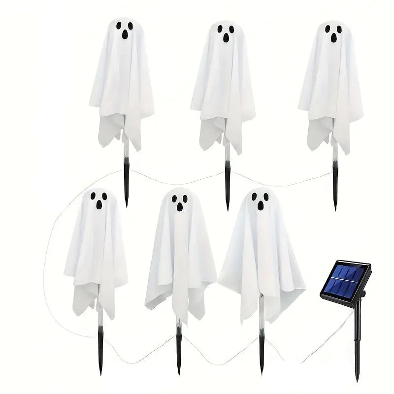 Solar Garden Lights 6-Pack Halloween Ghosts