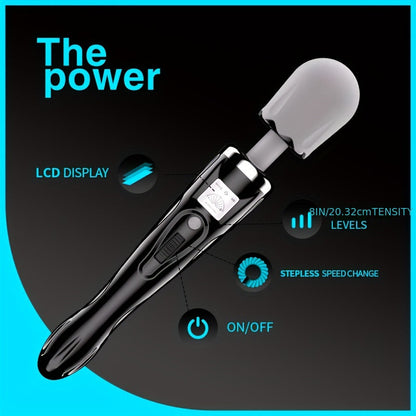 Deluxe Massage Stick – Professional Handheld Massager(Black + Gray)