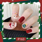 Gold Powder Christmas Fake Nails