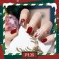 Gold Powder Christmas Fake Nails