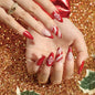 Gold Powder Christmas Fake Nails