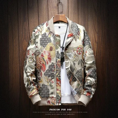 Long Sleeve Casual Streetwear Jacket with Front Closure and Pockets