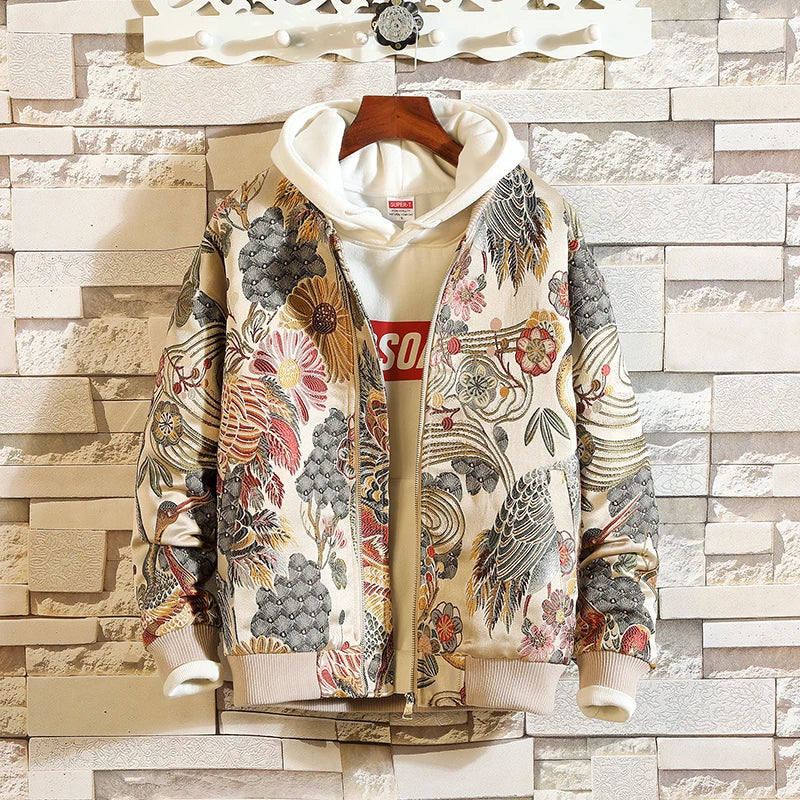 Long Sleeve Casual Streetwear Jacket with Front Closure and Pockets