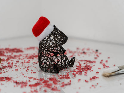 Cute Christmas hamster with hat