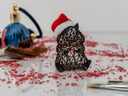 Cute Christmas hamster with hat