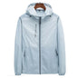 Hooded Long Sleeve Full Zip Outdoor Hiking Jacket with Pockets