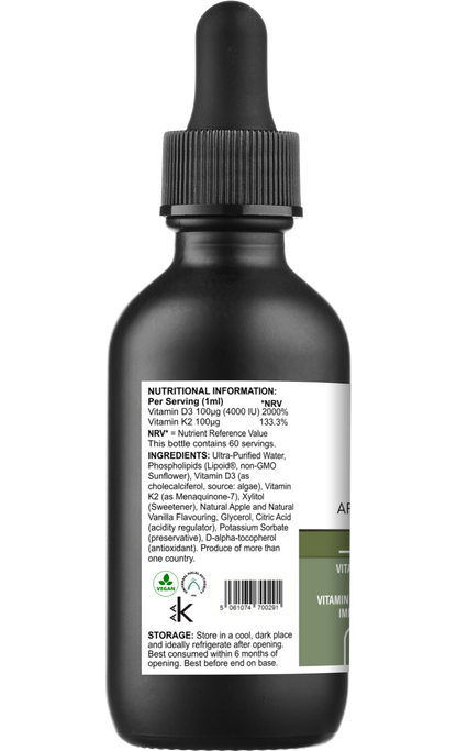 Liposomal Vitamin D3 & K2 – Apple & Vanilla Flavour