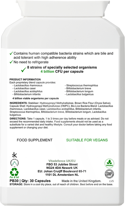 Live Cultures Multi | 8 Strains, 4 Billion CFU – 30 Capsules
