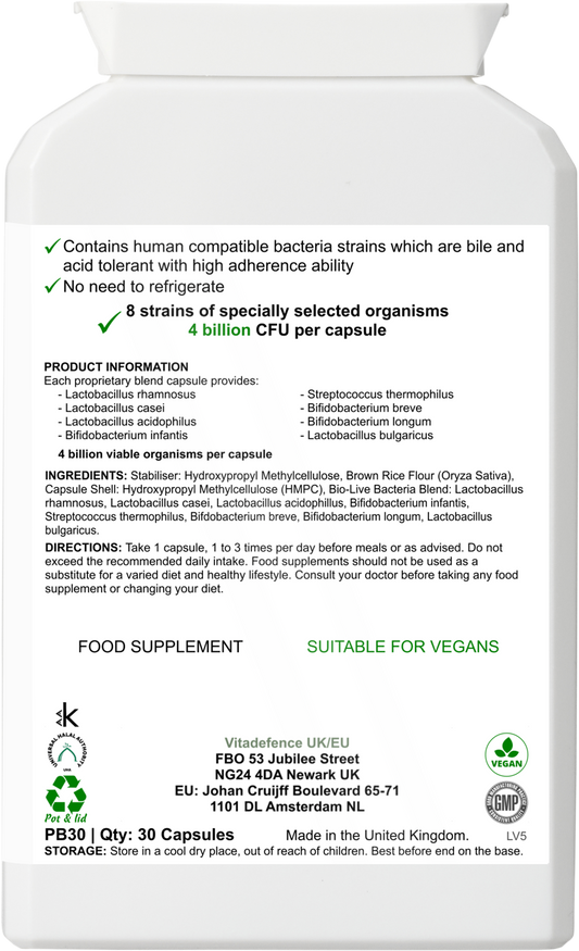 Live Cultures Multi | 8 Strains, 4 Billion CFU – 30 Capsules