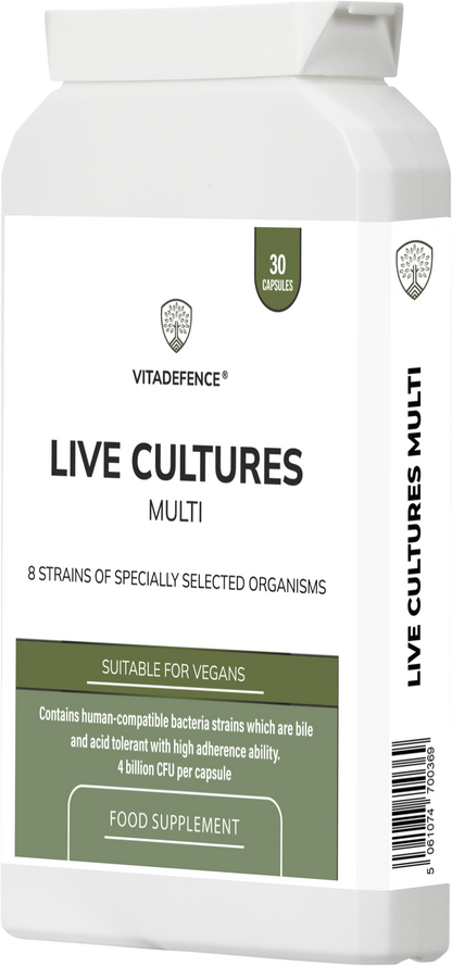 Live Cultures Multi | 8 Strains, 4 Billion CFU – 30 Capsules