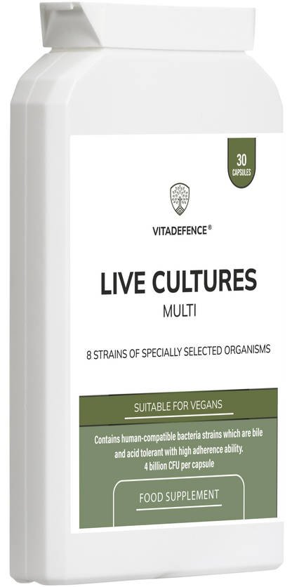 Live Cultures Multi | 8 Strains, 4 Billion CFU – 30 Capsules