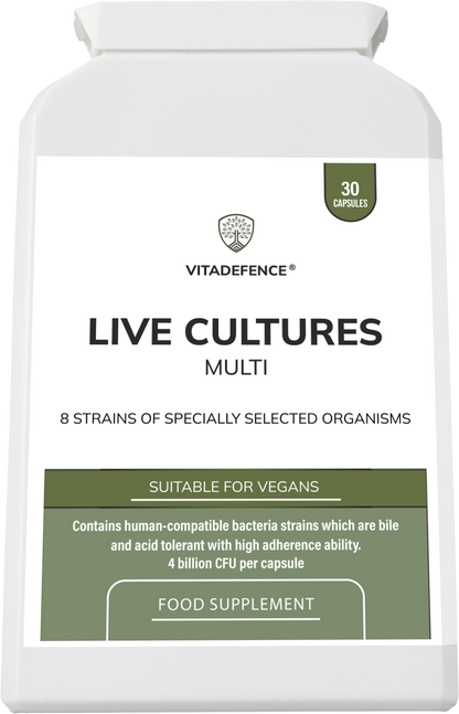 Live Cultures Multi | 8 Strains, 4 Billion CFU – 30 Capsules