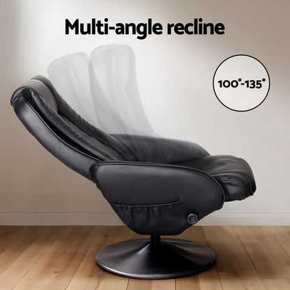 NNEDSZ Recliner Chair Electric Heated Massage Chairs Faux Leather Cobble