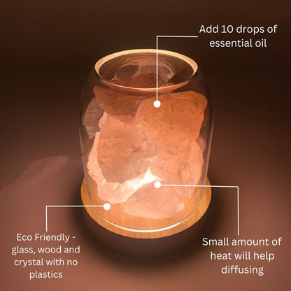 AURORA Crystal Light | Essential Oil Diffusing | Natural Quartz 500g | Power of Healing