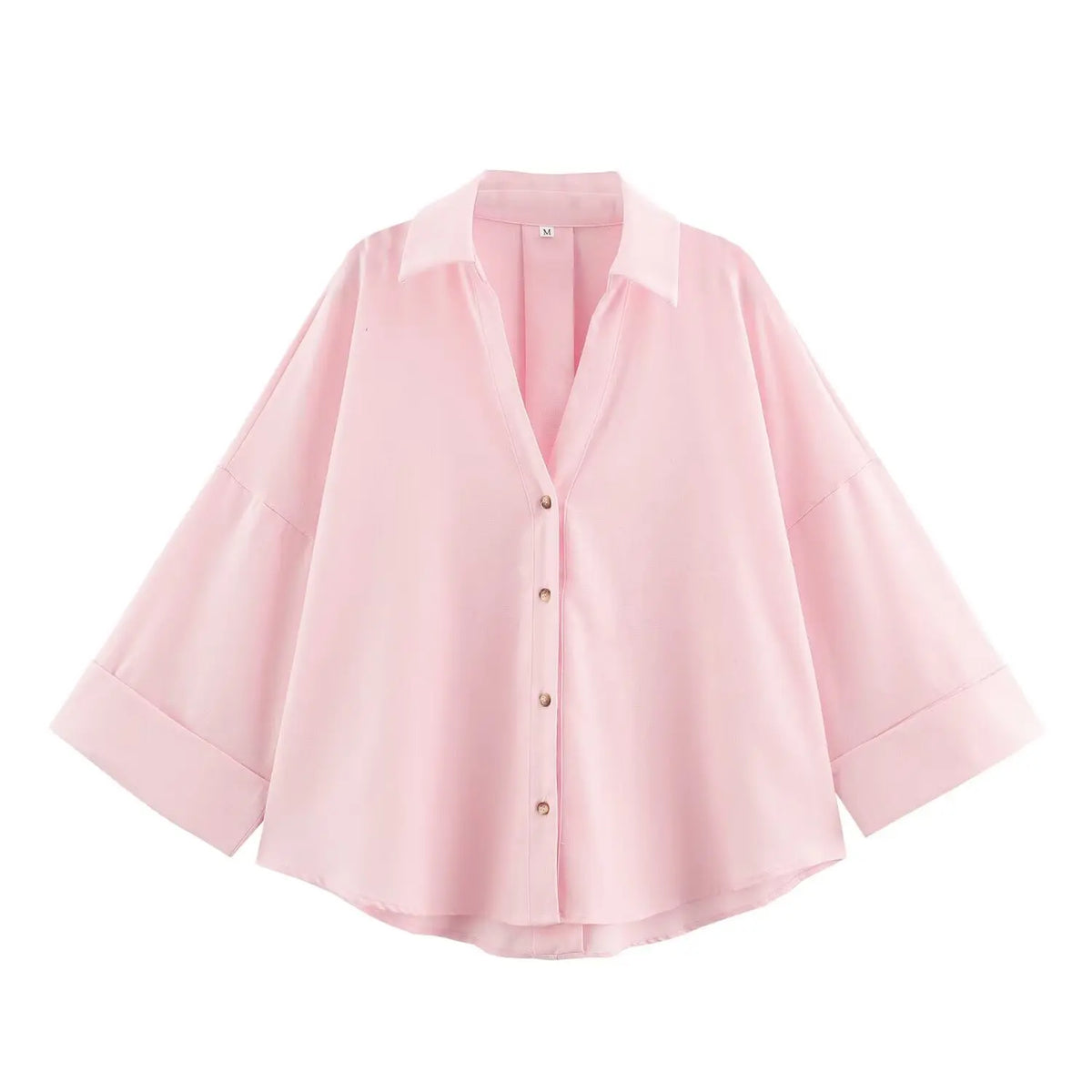 Women's Wide Short Sleeve Collared Button Front Shirt
