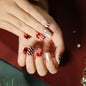 Gold Powder Christmas Fake Nails