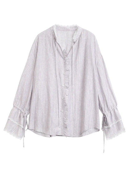 Women's V Neck Long Sleeve Button Front Shirt