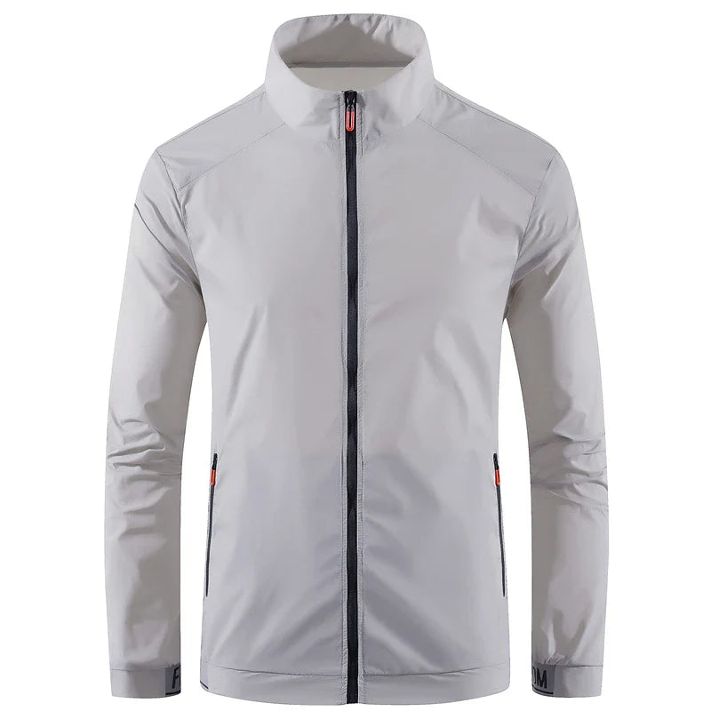 Collared Long Sleeve Full Zip Outdoor Hiking Jacket with Pockets