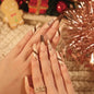 Gold Powder Christmas Fake Nails