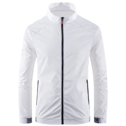 Collared Long Sleeve Full Zip Outdoor Hiking Jacket with Pockets