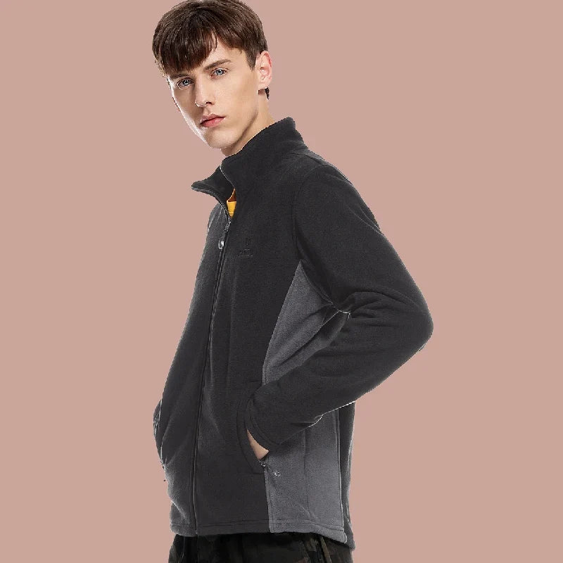 Long Sleeve Full Zip Fleece Outdoor Jacket with Pockets