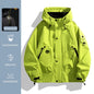 Hooded Long Sleeve Full Zip Outdoor Hiking Jacket with Pockets
