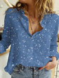 Women's V Neck Long Sleeve Button Front Shirt