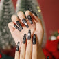 Gold Powder Christmas Fake Nails