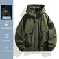 Hooded Long Sleeve Full Zip Outdoor Hiking Jacket with Pockets