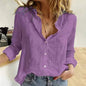 Women's V Neck Long Sleeve Button Front Shirt