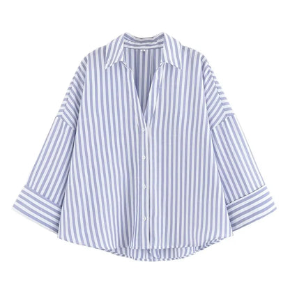 Women's Wide Short Sleeve Collared Button Front Shirt