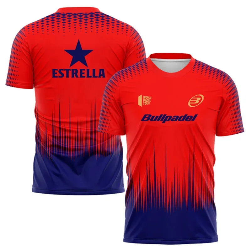 Gradient Padel Short Sleeve T-shirt For Sports Outfits