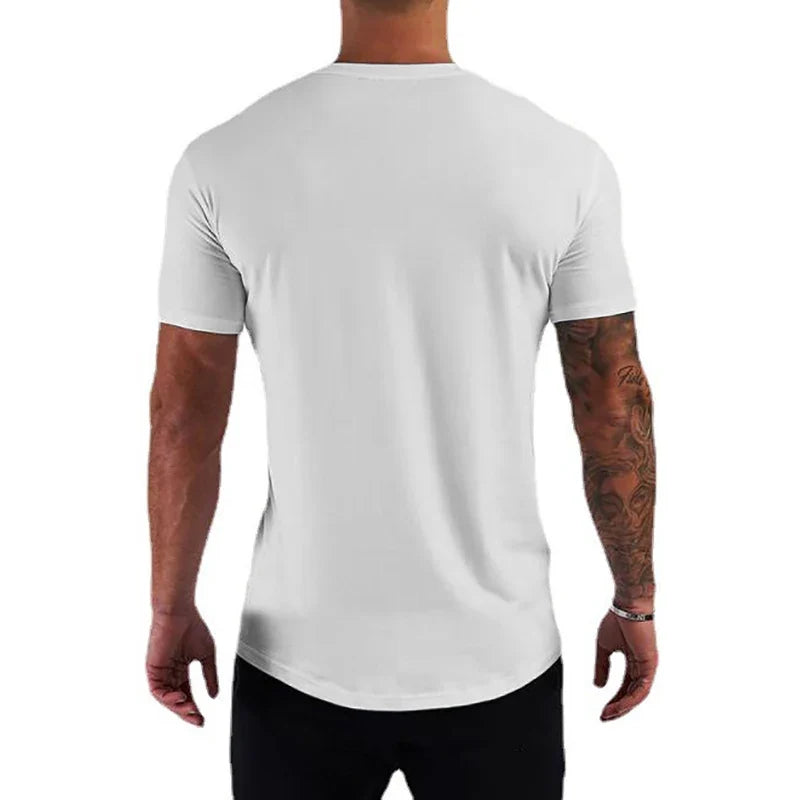 Plain Training Short Sleeve T-shirt For Sports Outfits
