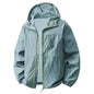 Hooded Long Sleeve Full Zip Outdoor Hiking Jacket with Pockets