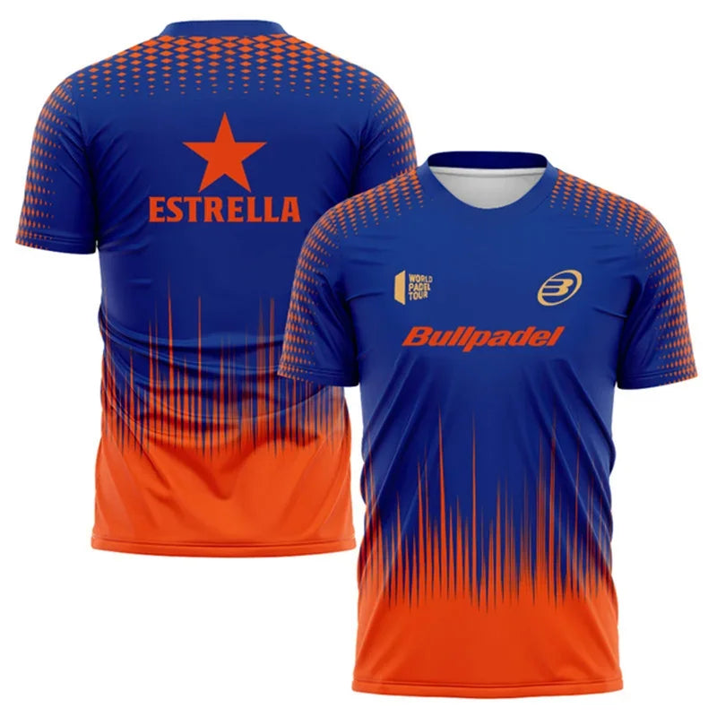 Gradient Padel Short Sleeve T-shirt For Sports Outfits