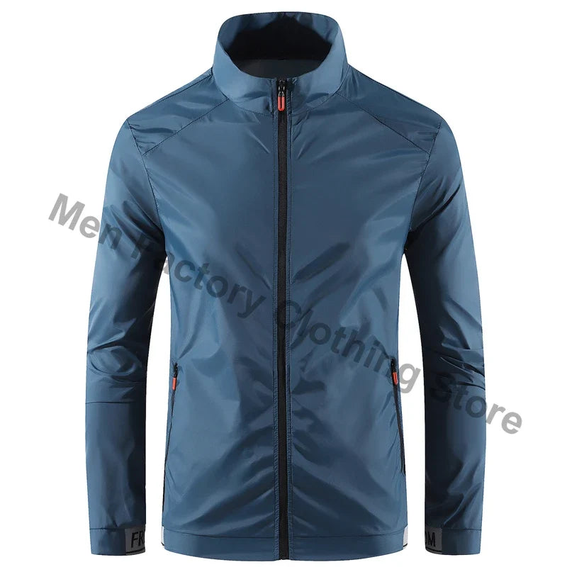 Collared Long Sleeve Full Zip Outdoor Hiking Jacket with Pockets