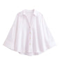 Women's Wide Short Sleeve Collared Button Front Shirt