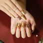 Gold Powder Christmas Fake Nails