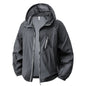 Hooded Long Sleeve Full Zip Outdoor Hiking Jacket with Pockets