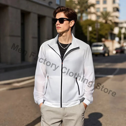Collared Long Sleeve Full Zip Outdoor Hiking Jacket with Pockets