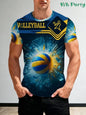 Volleyball Graphic Short Sleeve T-shirt For Sports Outfits