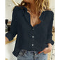 Women's V Neck Long Sleeve Button Front Shirt