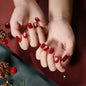 Gold Powder Christmas Fake Nails