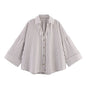Women's Wide Short Sleeve Collared Button Front Shirt